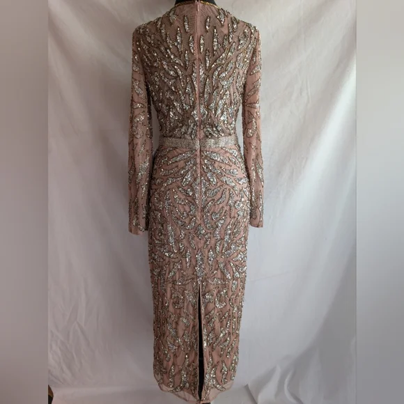 NWT Mac Duggal EMBELLISHED ILLUSION SHEATH DRESS #5521